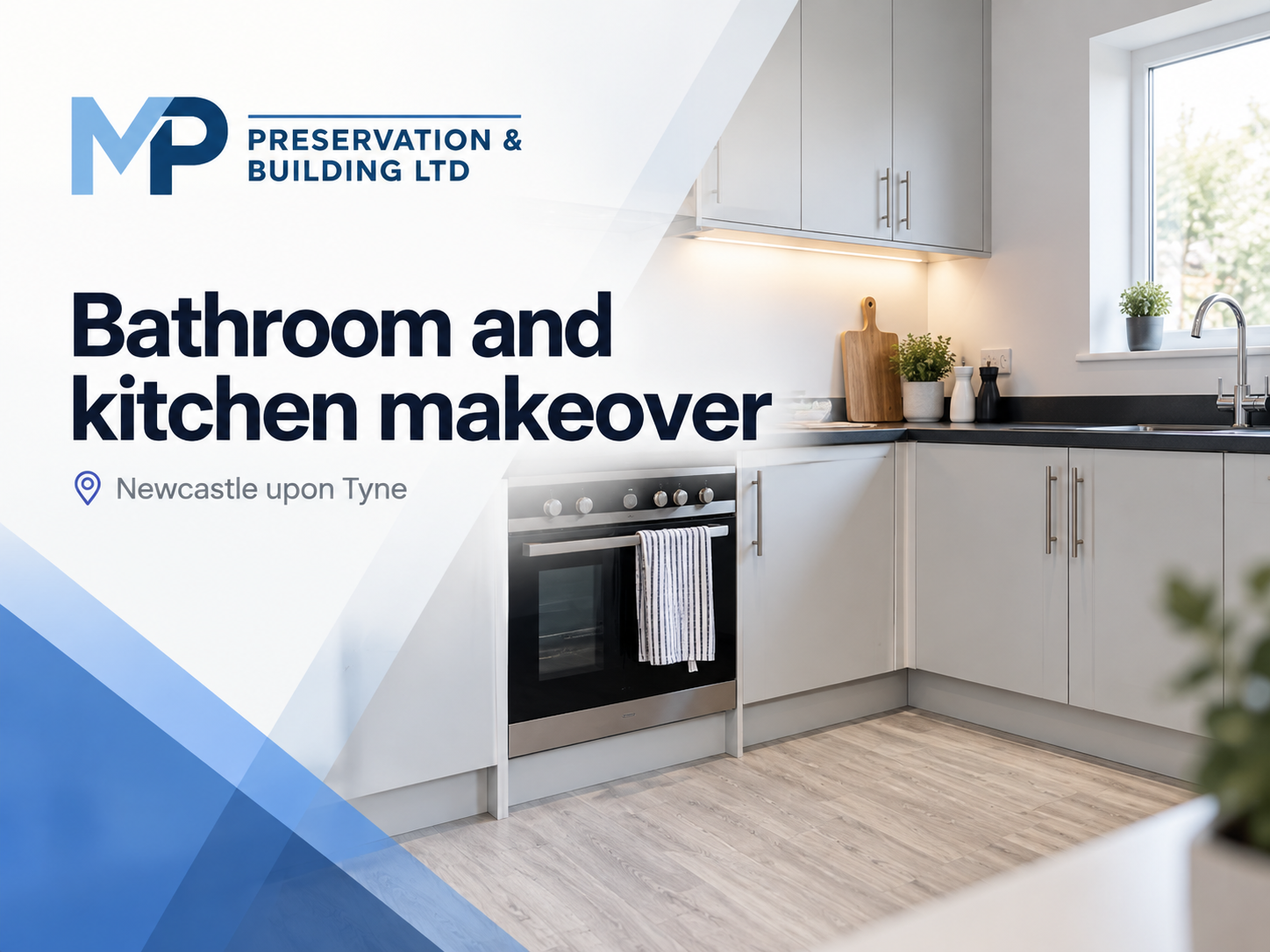 Bathroom and kitchen makeover project card for MP Preservation & Building Ltd, Newcastle upon Tyne